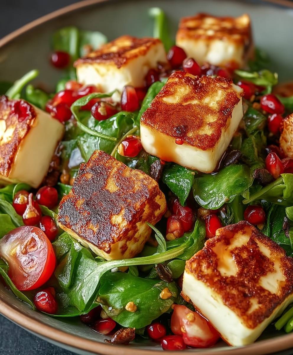 Halloumi Granatapfel Salat Sommer