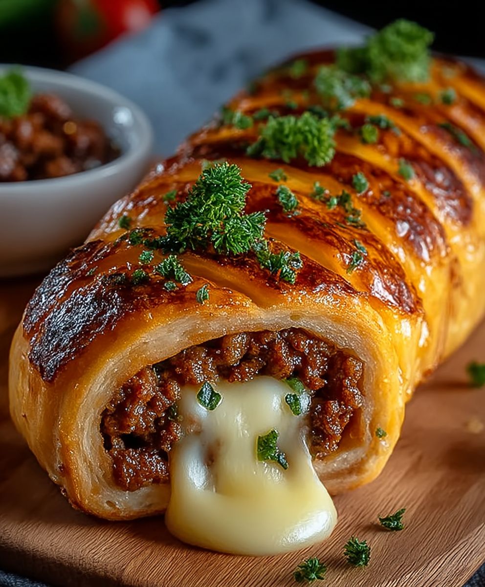 Hackfleisch Käse Rolle