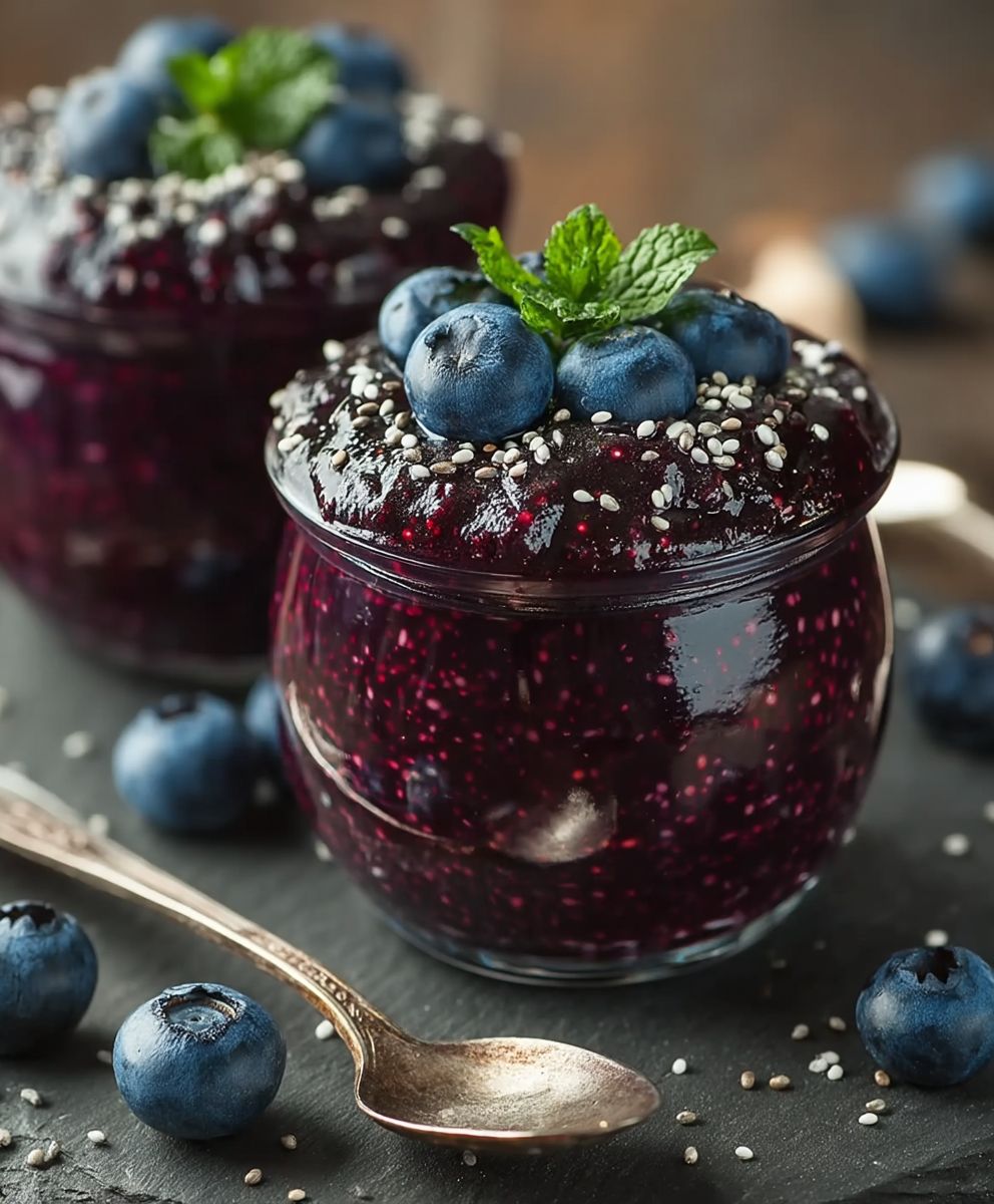 Zuckerfreie Heidelbeer Chia Marmelade
