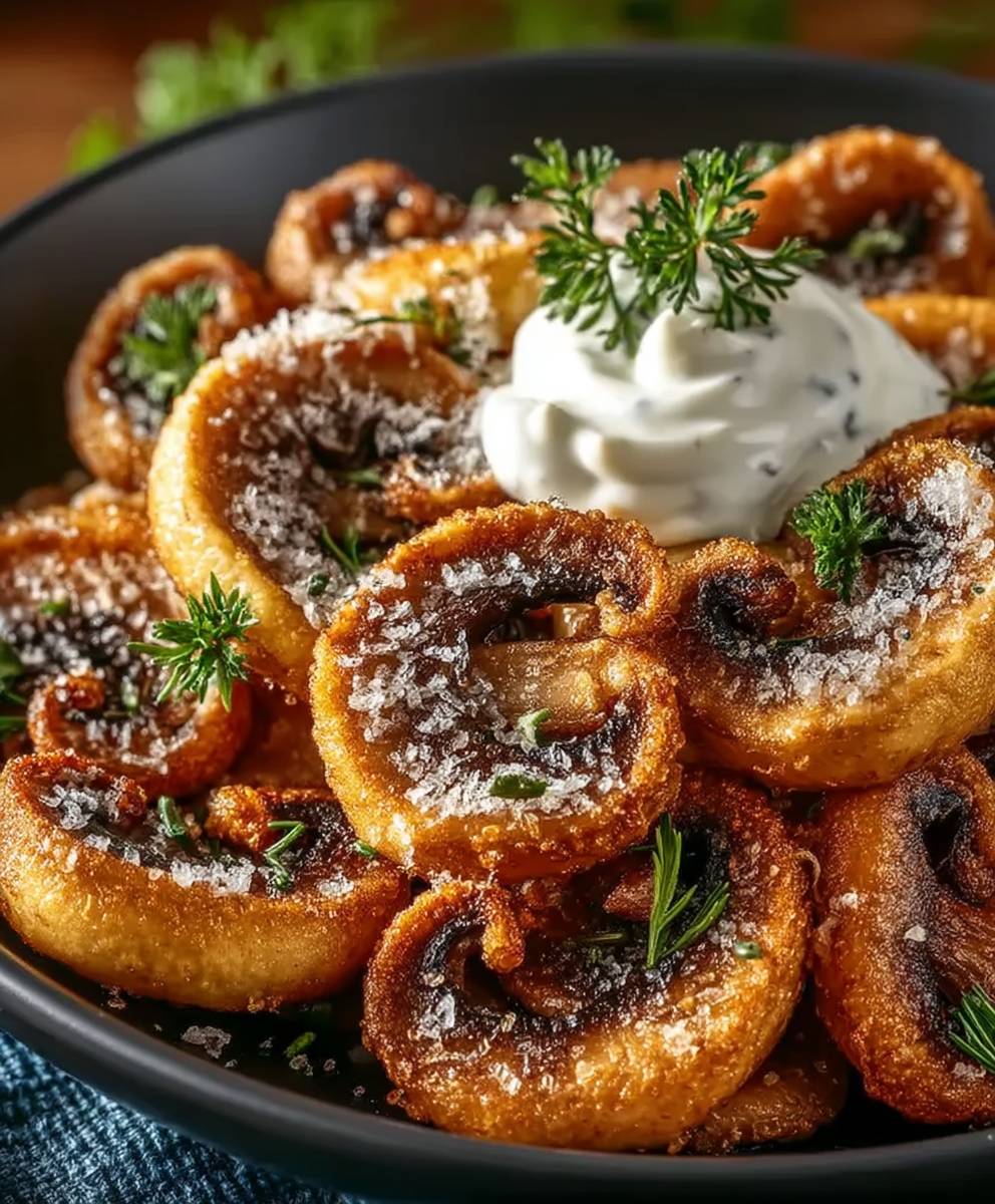 Gebratene Champignons mit Ranch