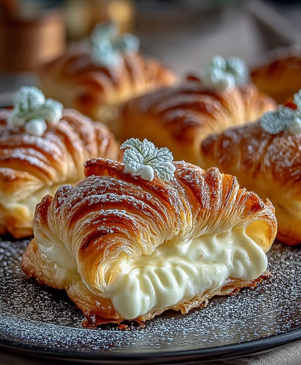 Quark Vanillepudding Blätterteig