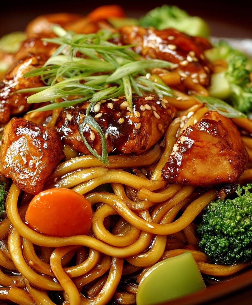 Hähnchen Teriyaki Nudeln