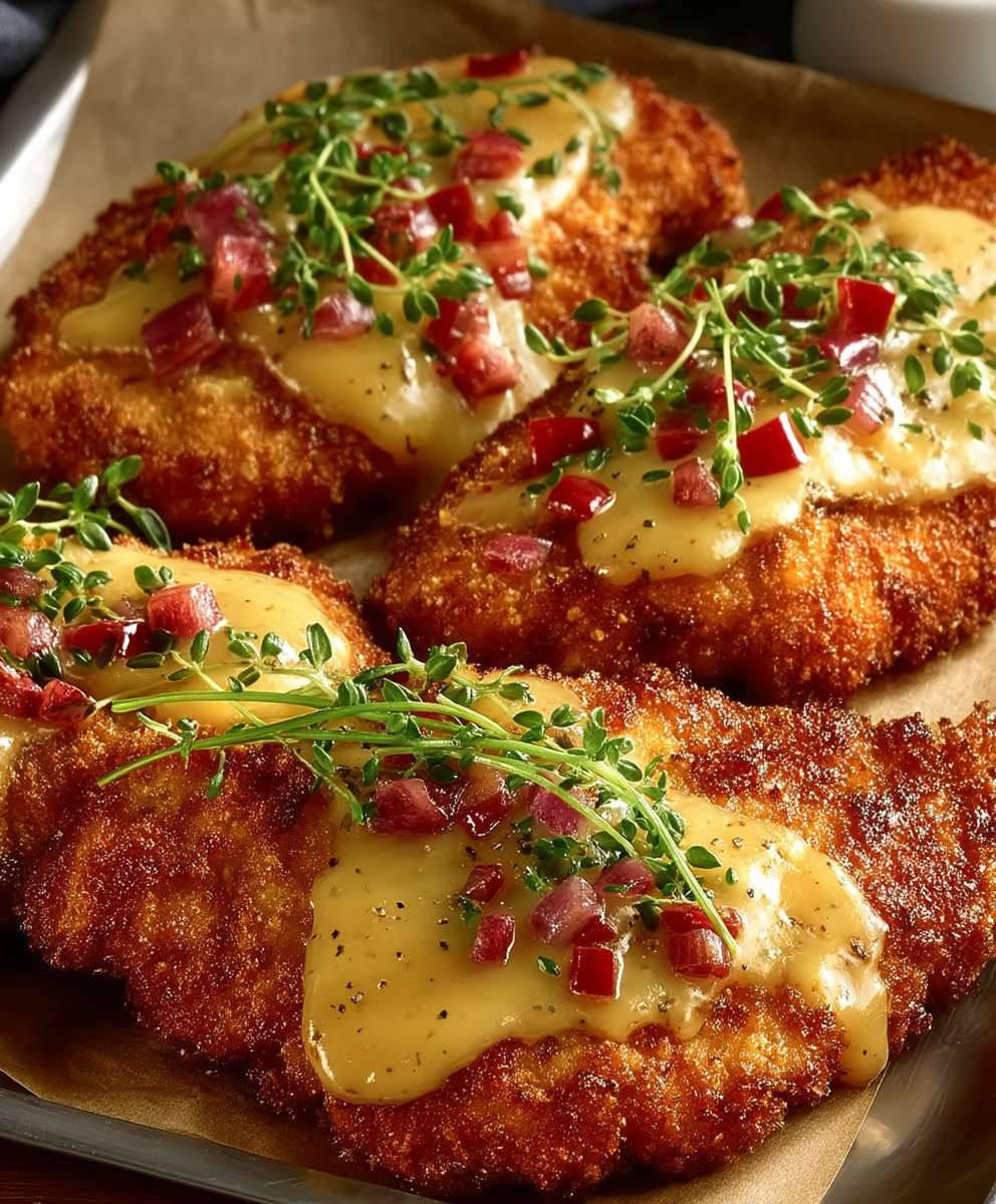 Überbackene Partyschnitzel Ofen