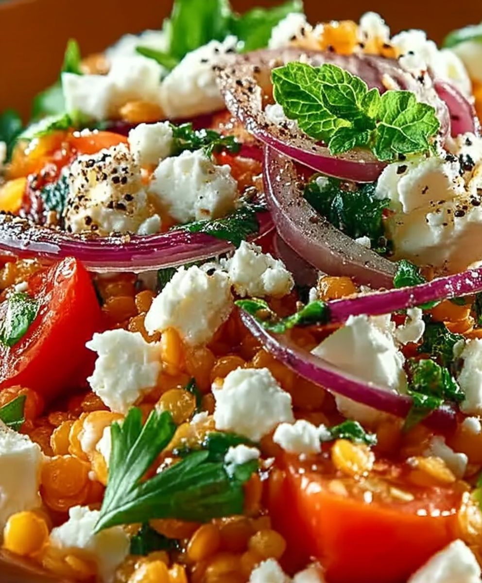Rote Linsen Salat Feta