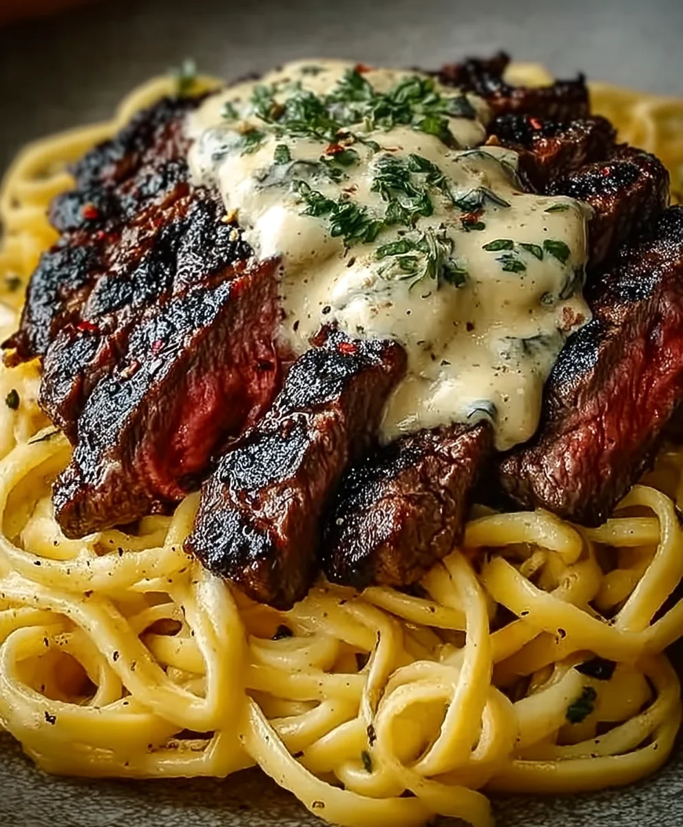 Unglaubliches Wurziges Steak: Gorgonzola Alfredo Sauce