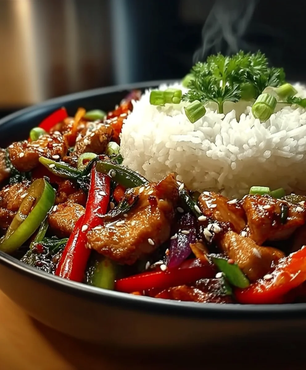 Unglaublich schnelle Chinesische Hähnchenpfanne mit Reis