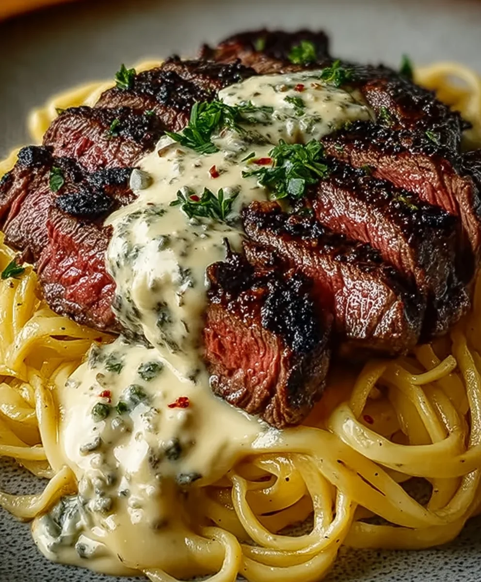 Unglaubliches Wurziges Steak: Gorgonzola Alfredo Sauce