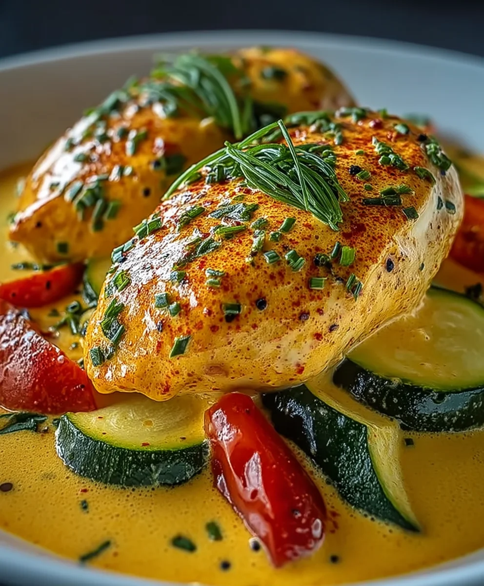 Ultimatives Hähnchen: Paprika, Zucchini & Sahne Sauce!