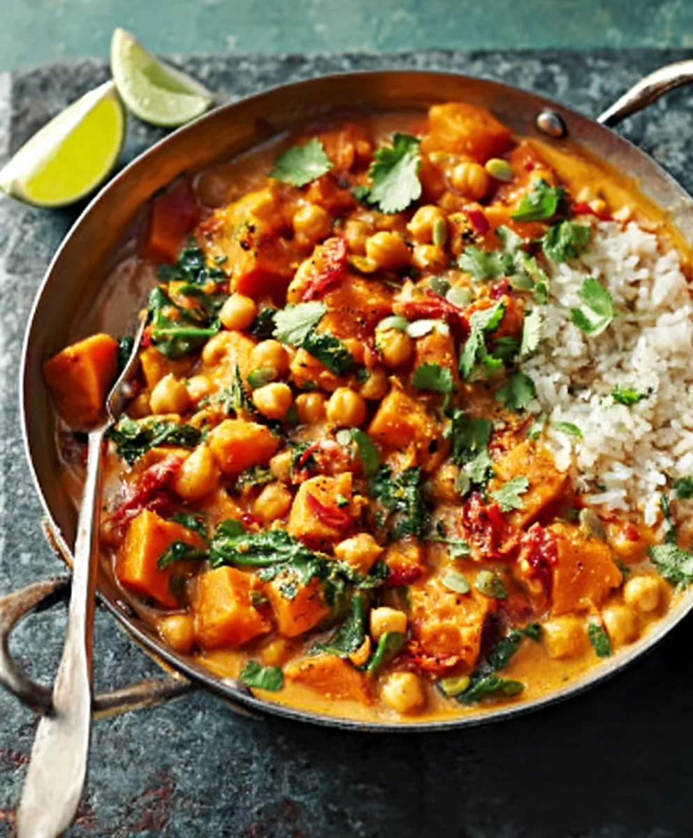 Vegan Süßkartoffel-Kichererbsen-Curry Rezept – Einfach & Lecker