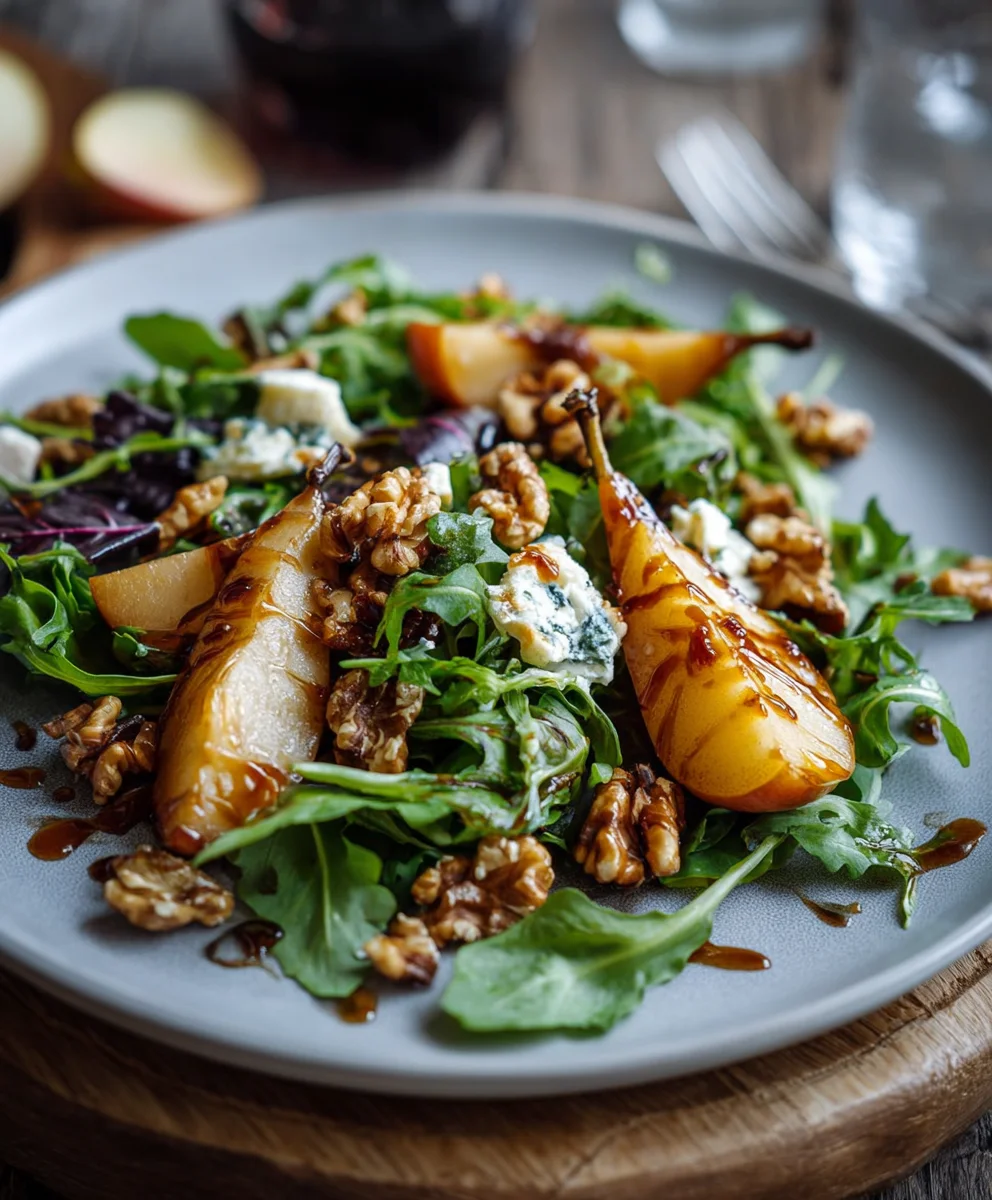 Herbstsalat Karamellisierte Birnen Walnuss