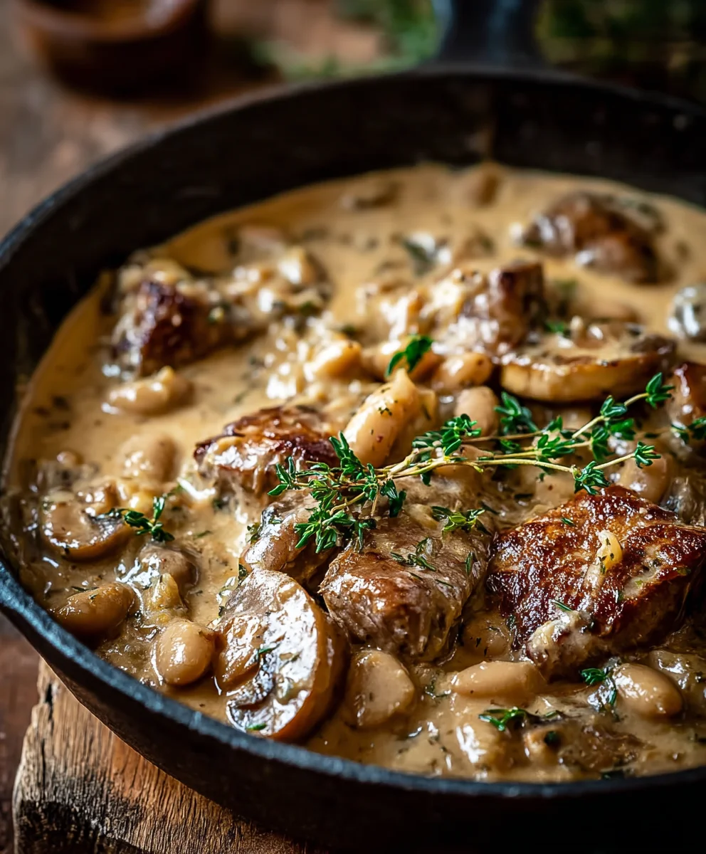 Cremige Bohnen, Beef & Champignons: Dein Lieblingsrezept!