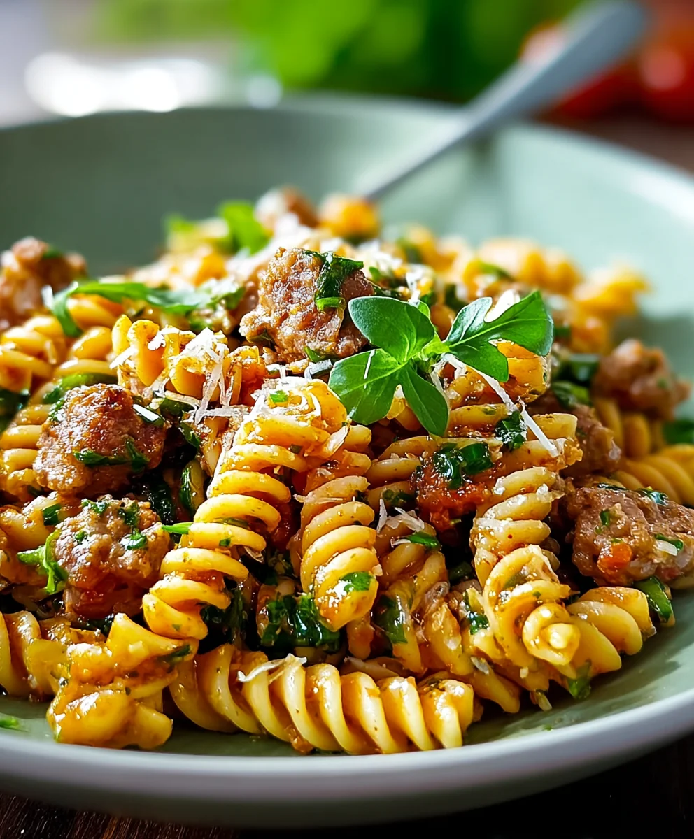 Cremige Baerlauch Rinder-Salsiccia Fusilli Pasta – Schnell gemacht