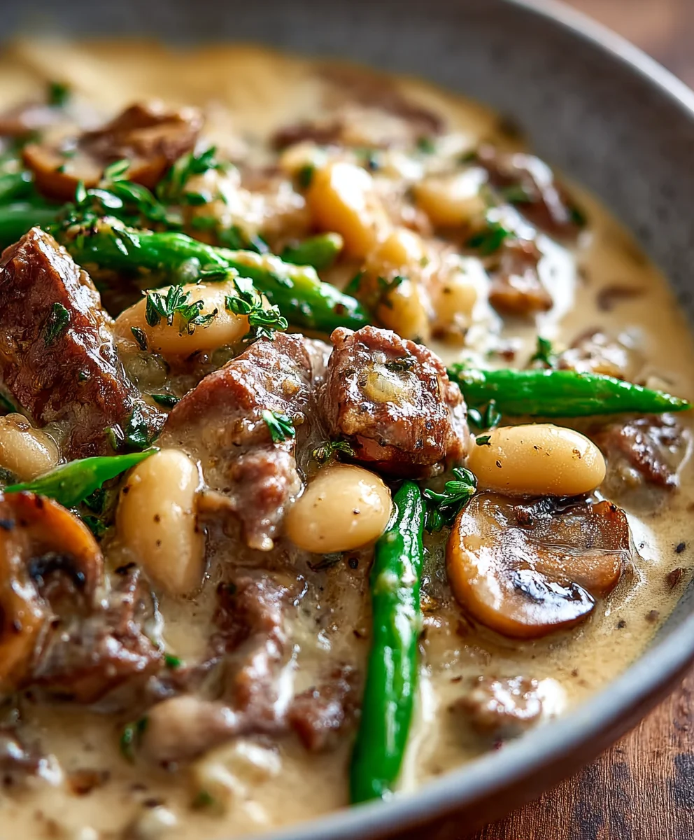 Cremige Bohnen, Beef & Champignons: Dein Lieblingsrezept!