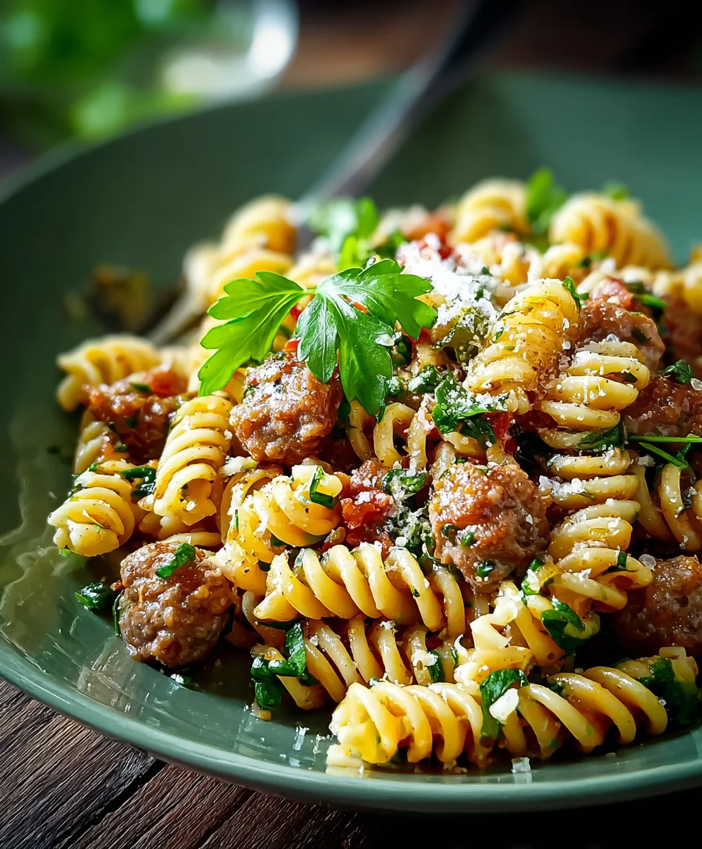 Cremige Baerlauch Rinder-Salsiccia Fusilli Pasta – Schnell gemacht