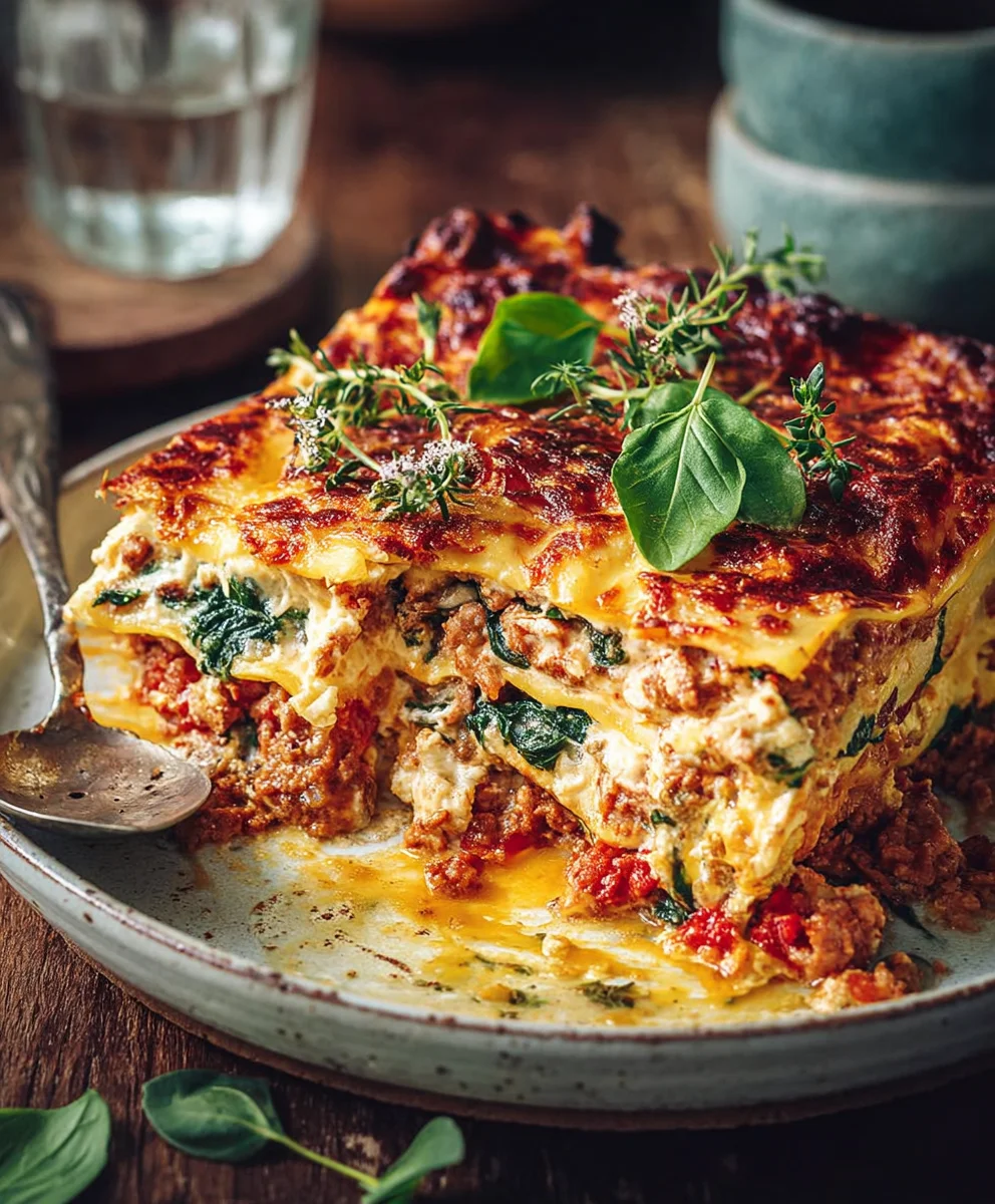 Gesunde Blumenkohlhack Spinat Lasagne – einfach köstlich!