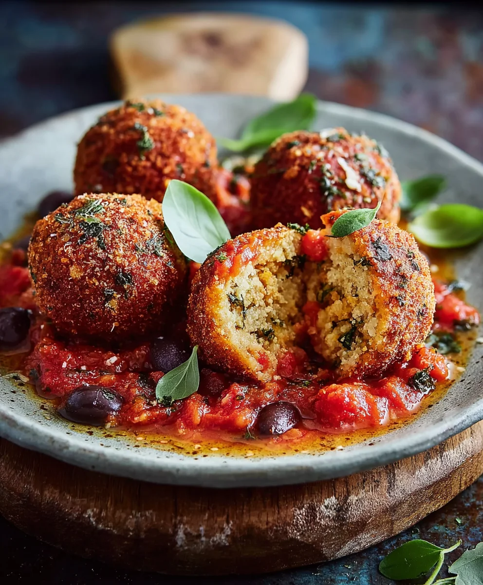 Bohnenballen mit intensivem Oliven-Tomaten-Sugo – unwiderstehlich!