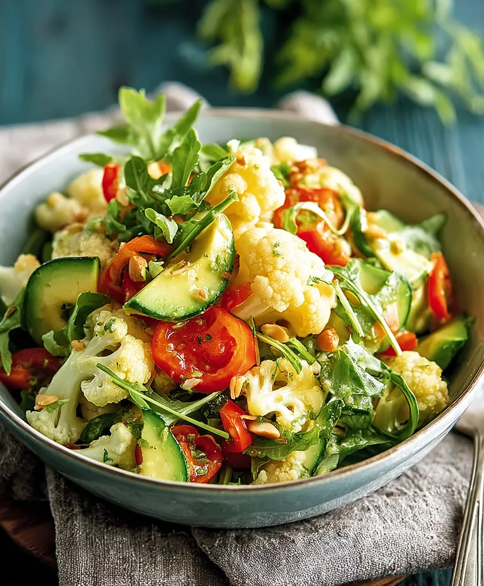 Blumenkohl Feldsalat Paprika Avocado