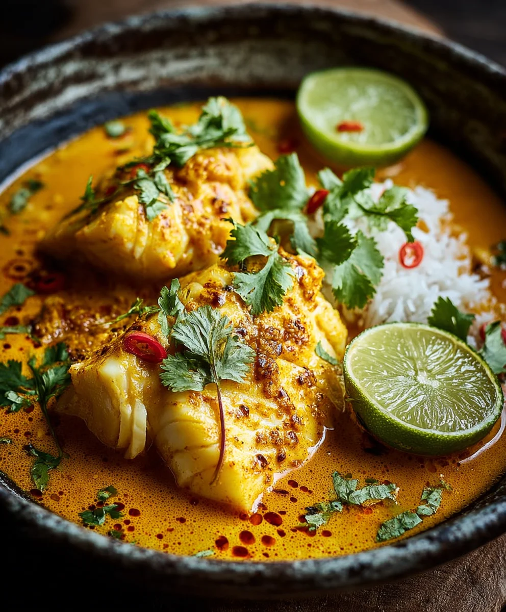 Kabeljau Kokos Curry Sauce