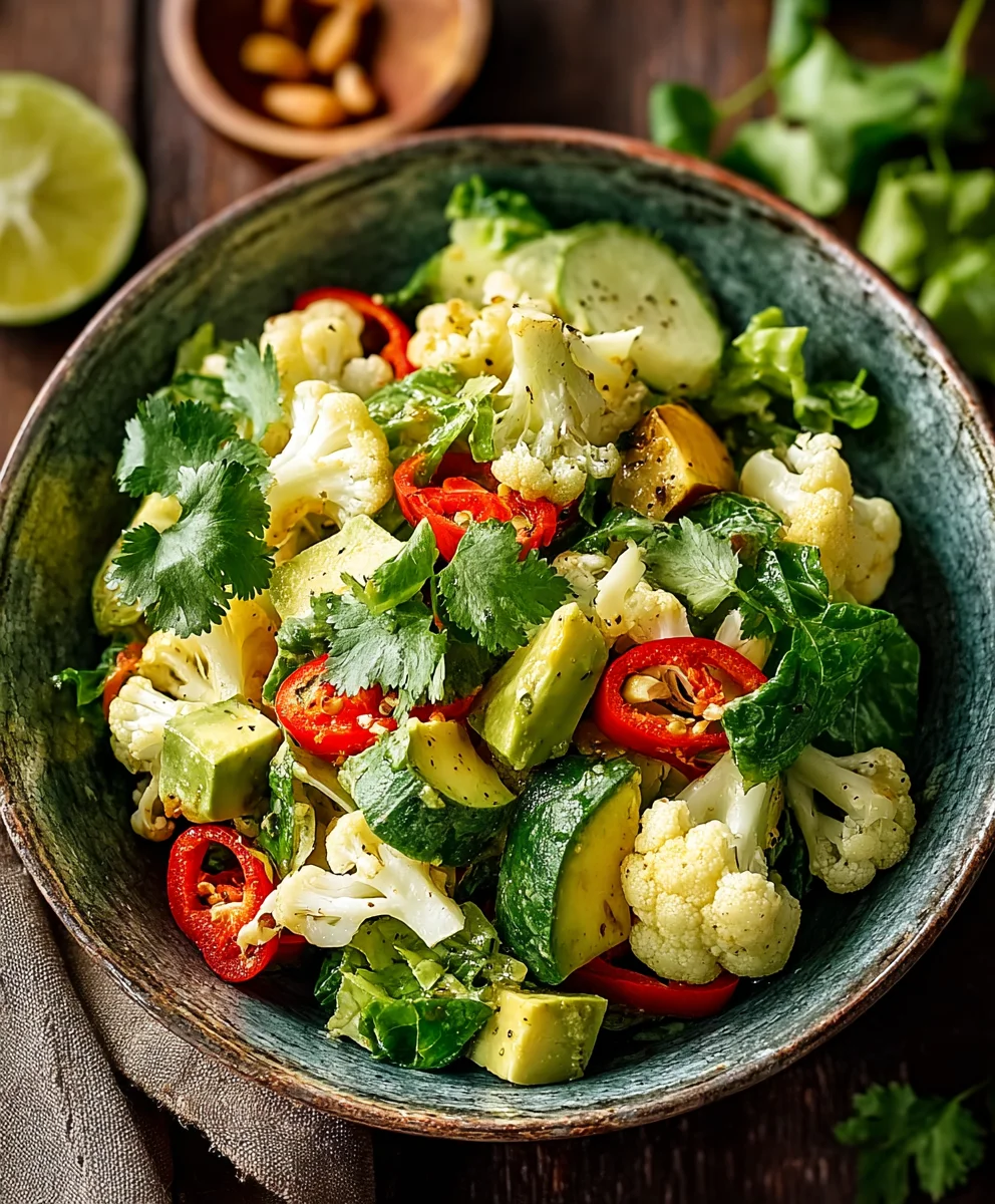 Blumenkohl Feldsalat Paprika Avocado