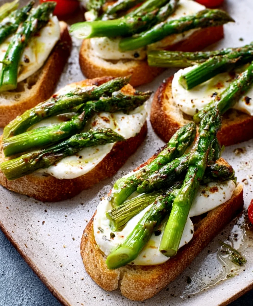Spargel Bruschetta Mozzarella