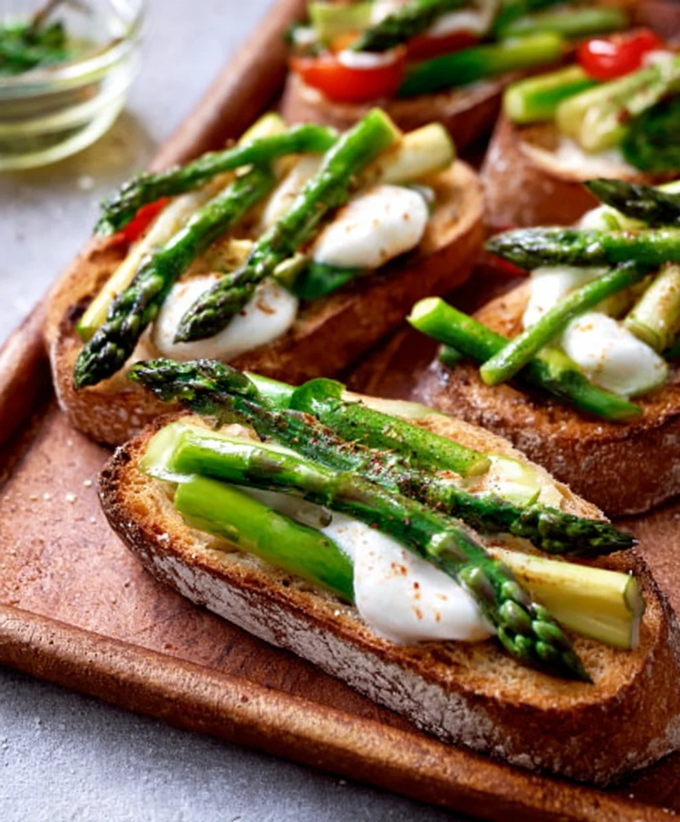 Spargel Bruschetta Mozzarella