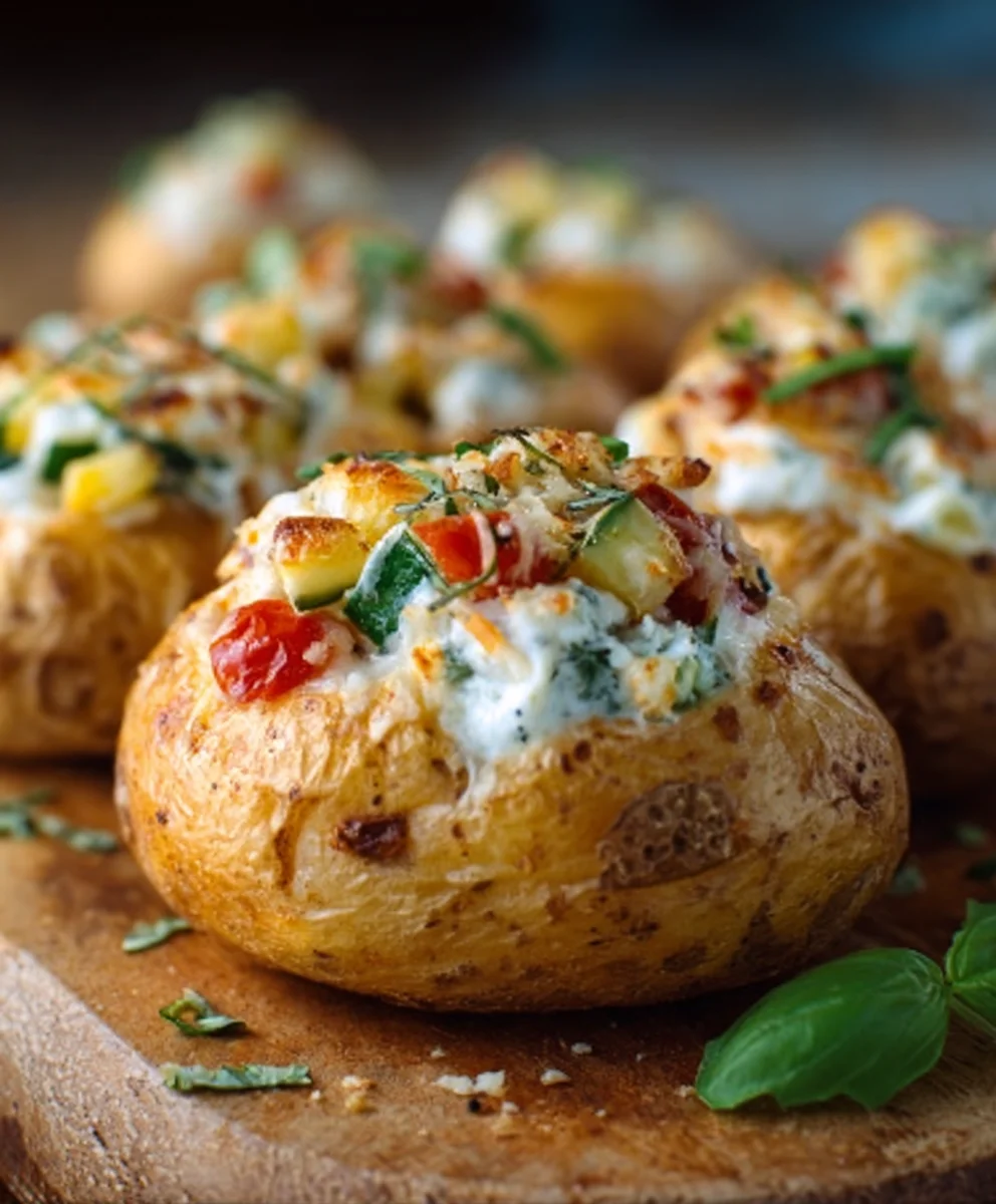 Gefullte Ofenkartoffeln Gemuse Mozzarella