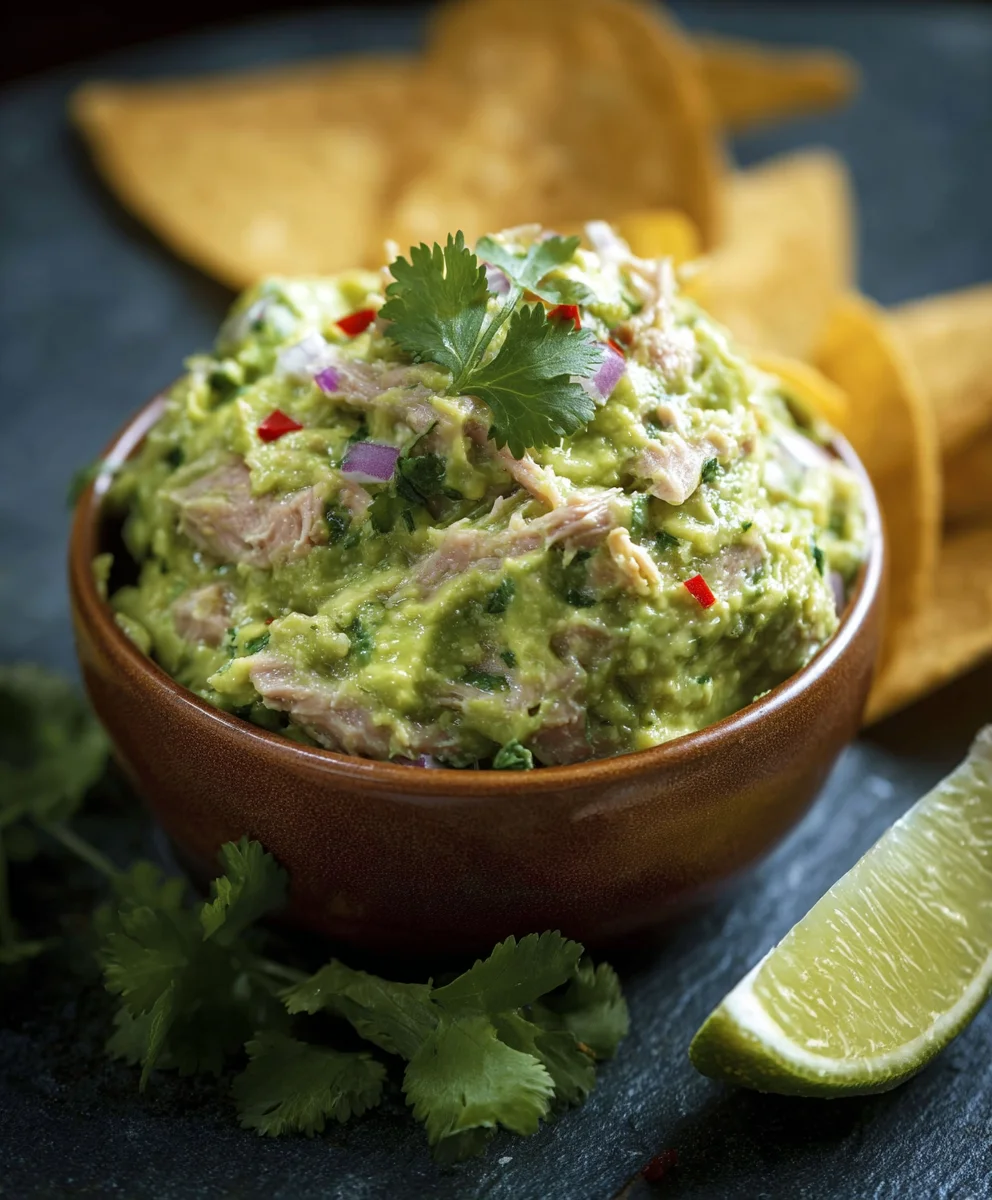 Cremige Thunfisch Guacamole mit Avocado & Schalotten