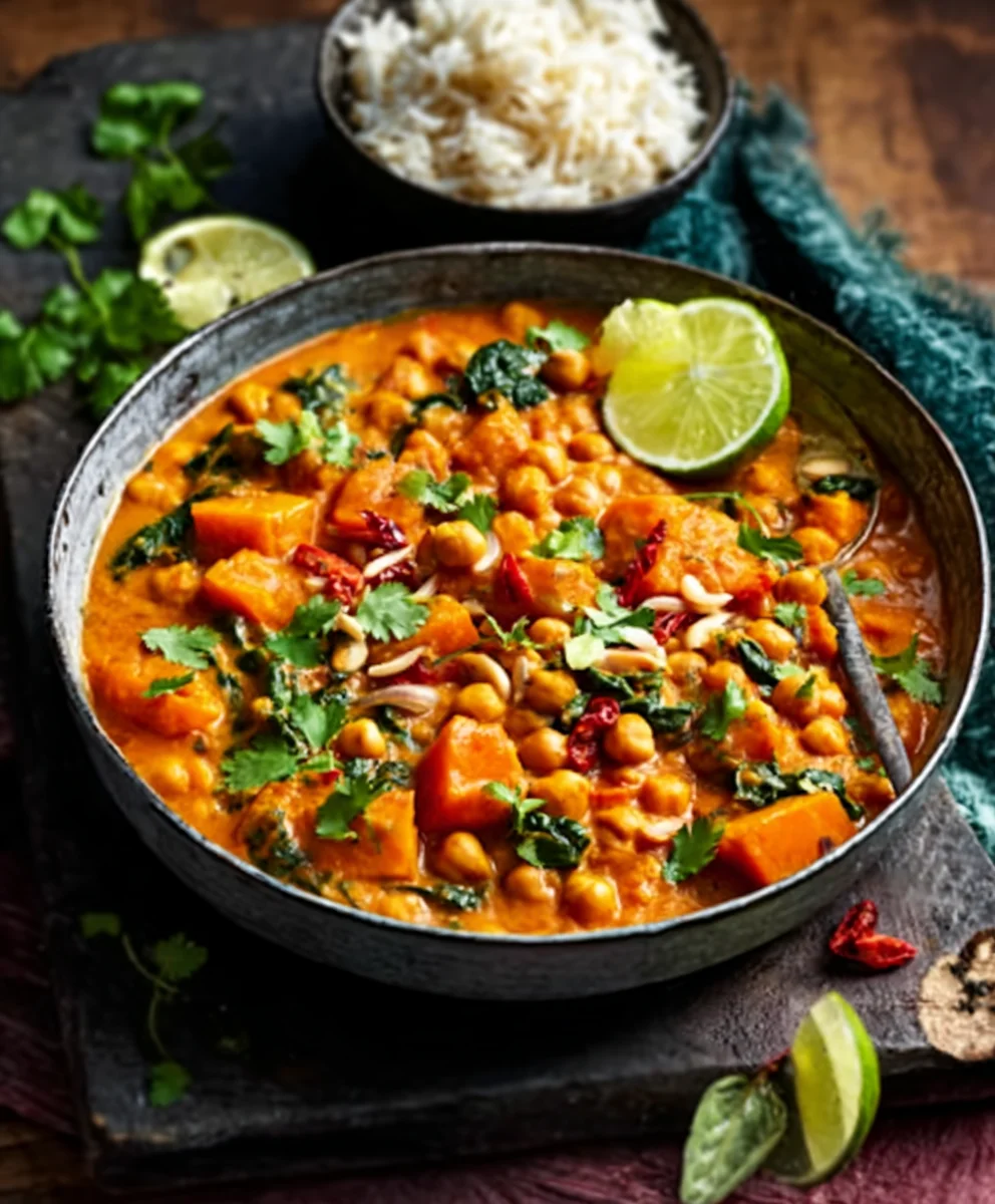Vegan Süßkartoffel-Kichererbsen-Curry Rezept – Einfach & Lecker