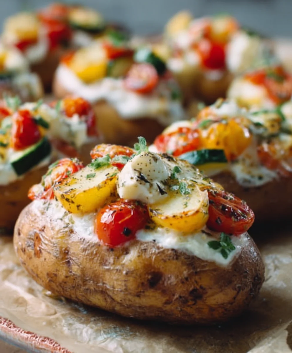 Gefullte Ofenkartoffeln Gemuse Mozzarella