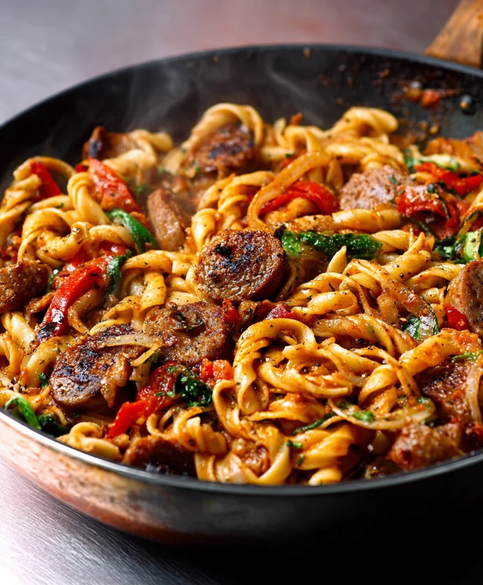 Cajun Beef Wurst Pasta: Würzig, schnell & unwiderstehlich!