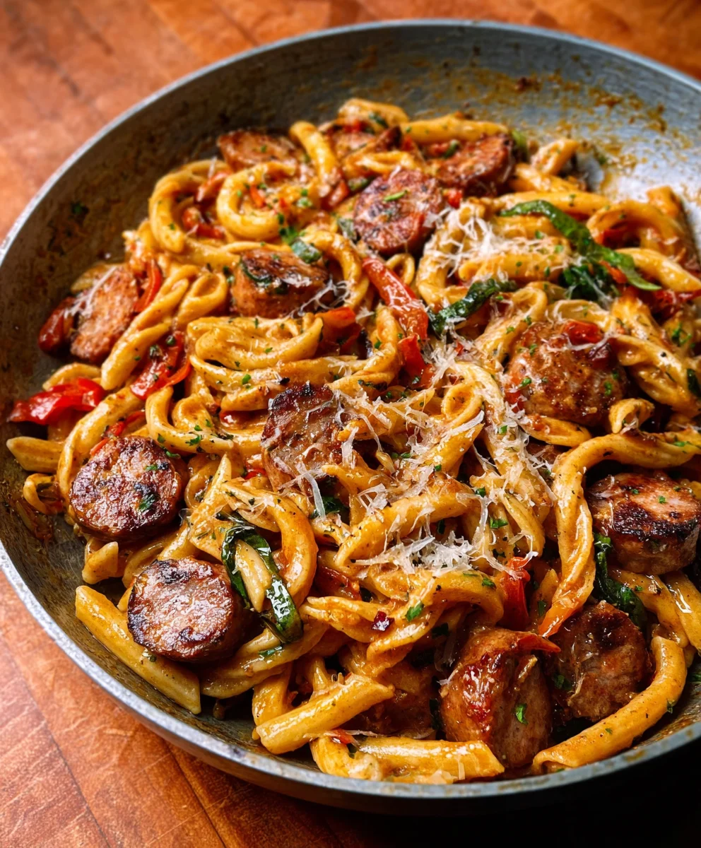 Cajun Beef Wurst Pasta: Würzig, schnell & unwiderstehlich!