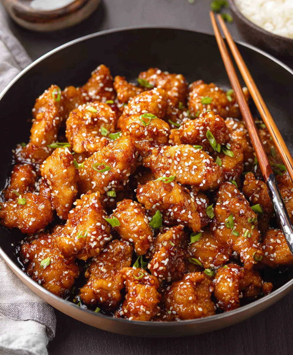 Honig-Sesam-Hähnchen Rezept: Süß, klebrig & lecker!