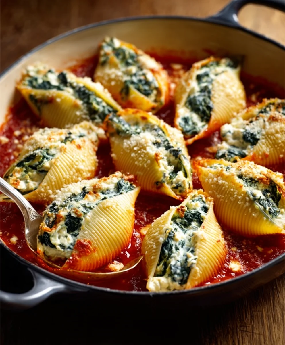Cremige Spinat-Ricotta-Muschelnudeln – Dein Lieblingsrezept