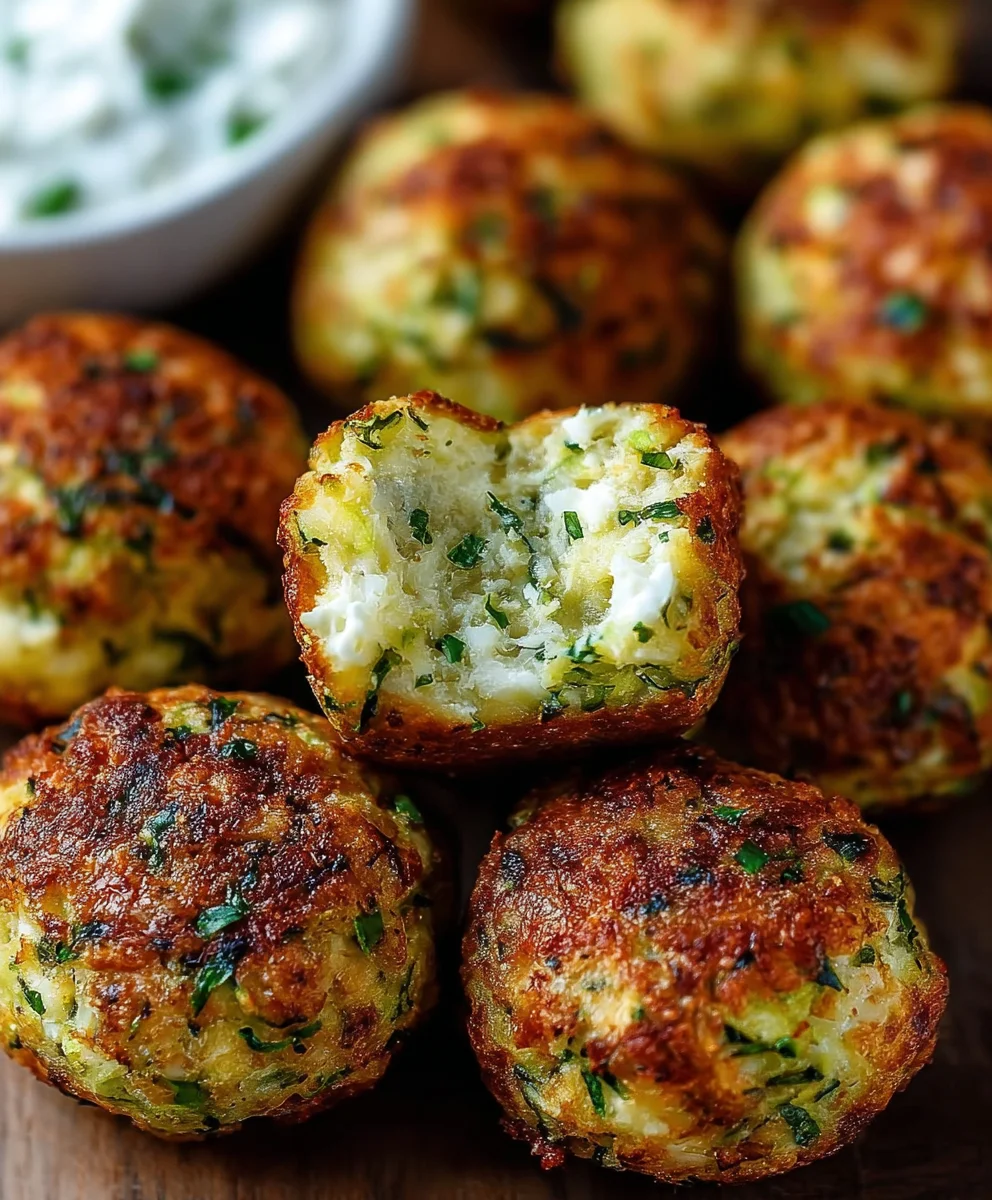 Knusprige Zucchini Feta Ballchen Aus Dem Ofen