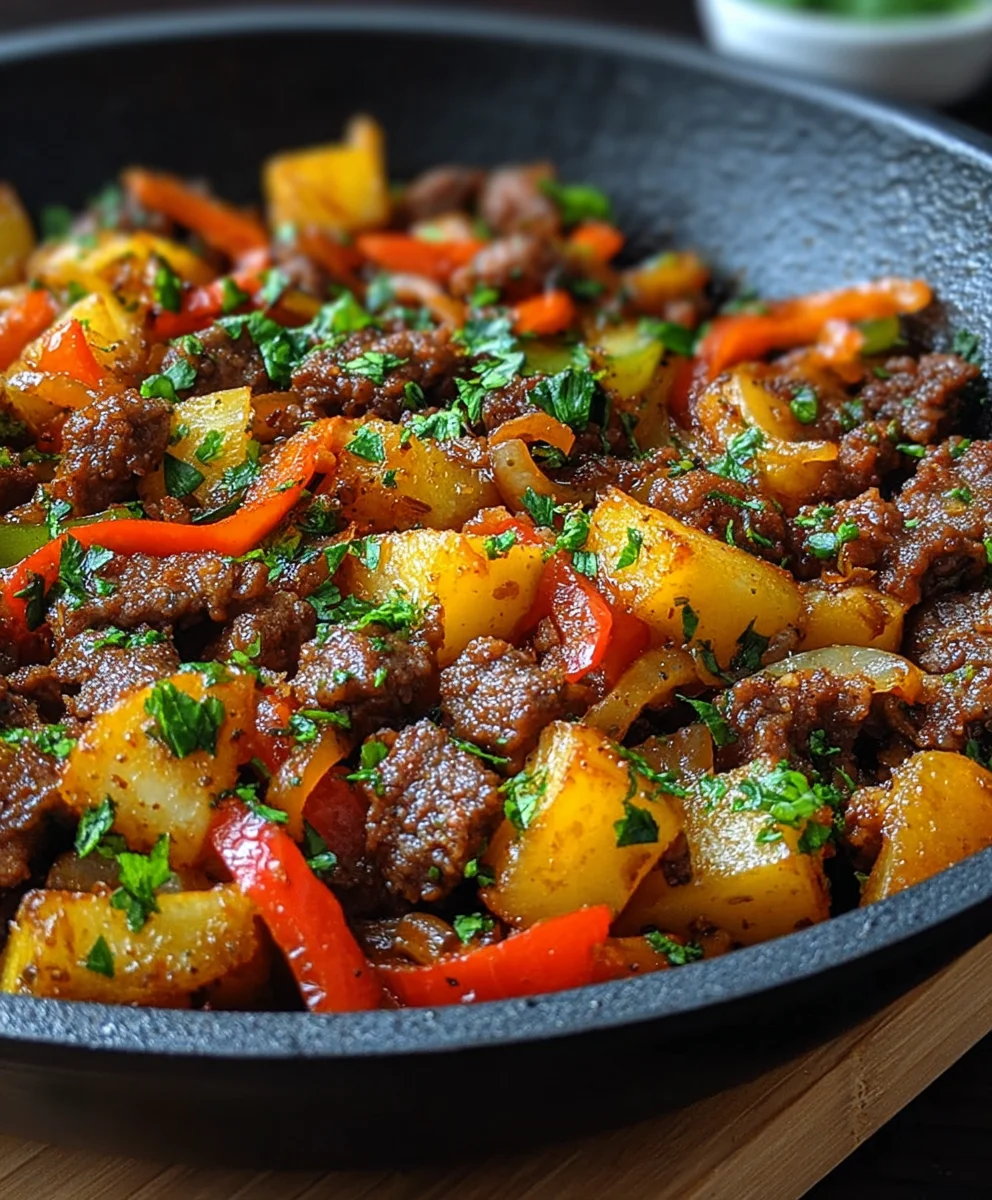 Ultimative Mexikanische Hackfleisch Pfanne mit Kartoffeln