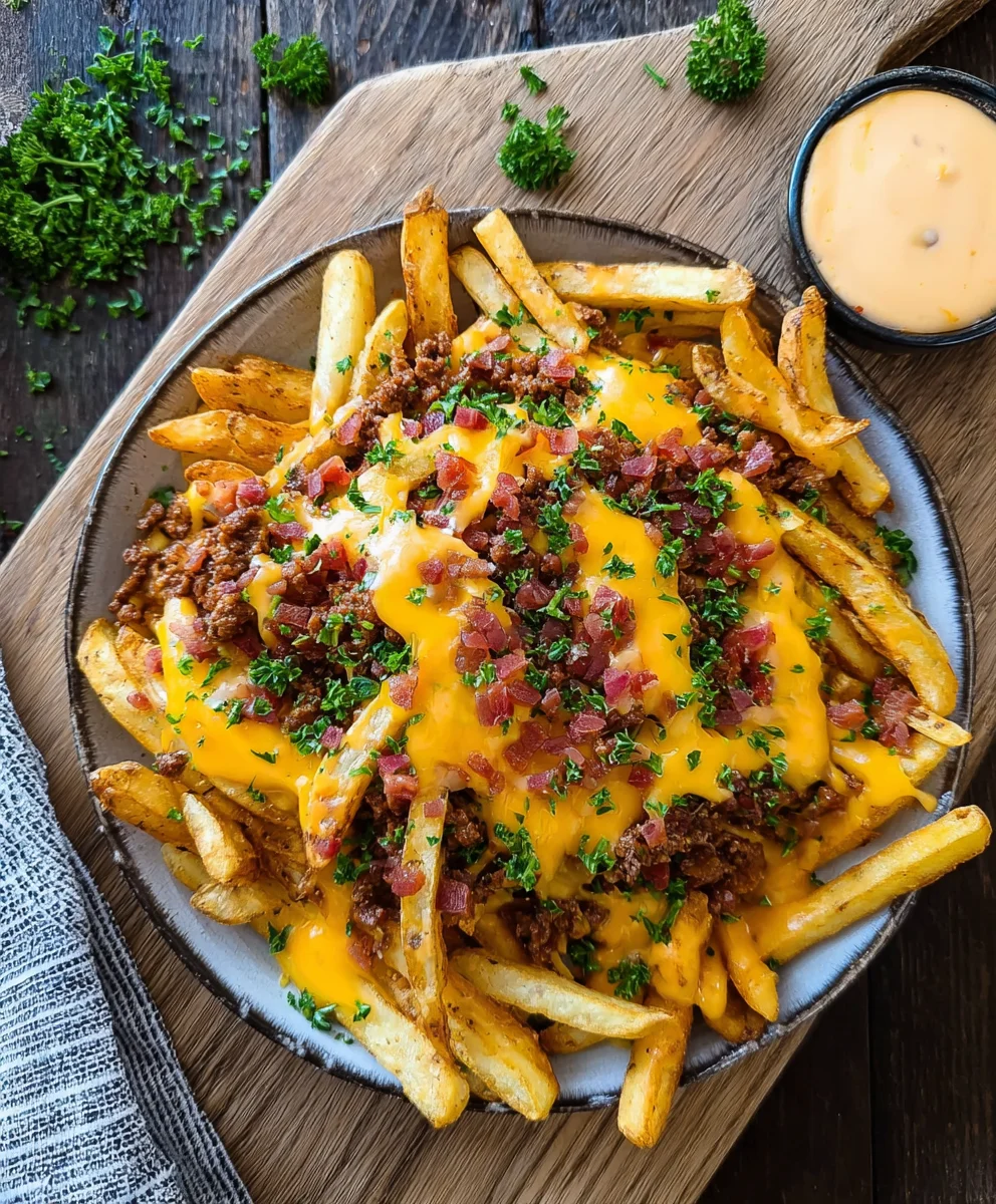 Unwiderstehliche Loaded Fries mit Rinderhack & Cheddar