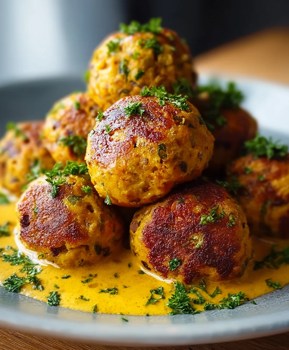 Köstliche Vegane Linsenknödel mit Curry-Sauce – Einfach & schnell.