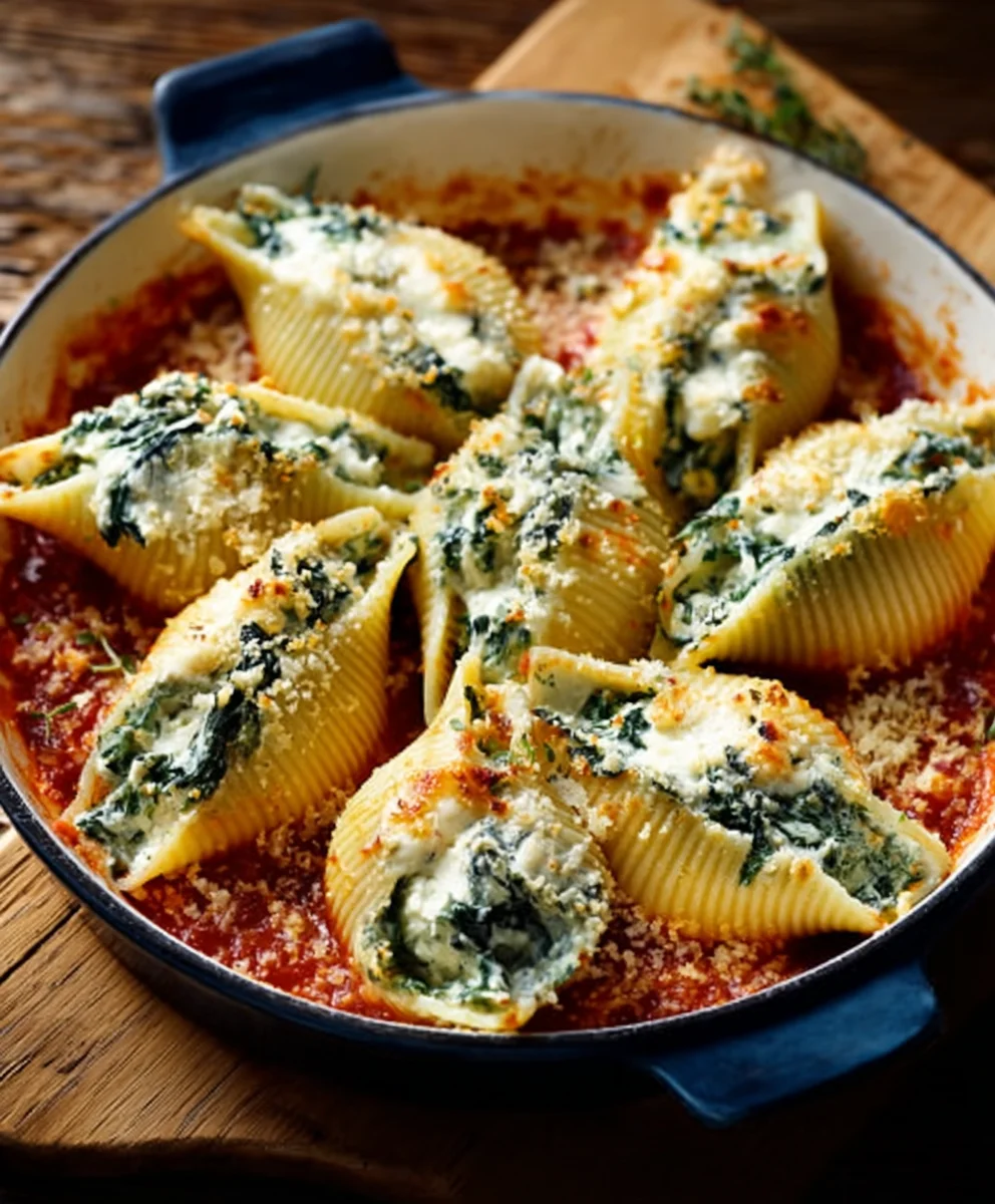 Cremige Spinat-Ricotta-Muschelnudeln – Dein Lieblingsrezept