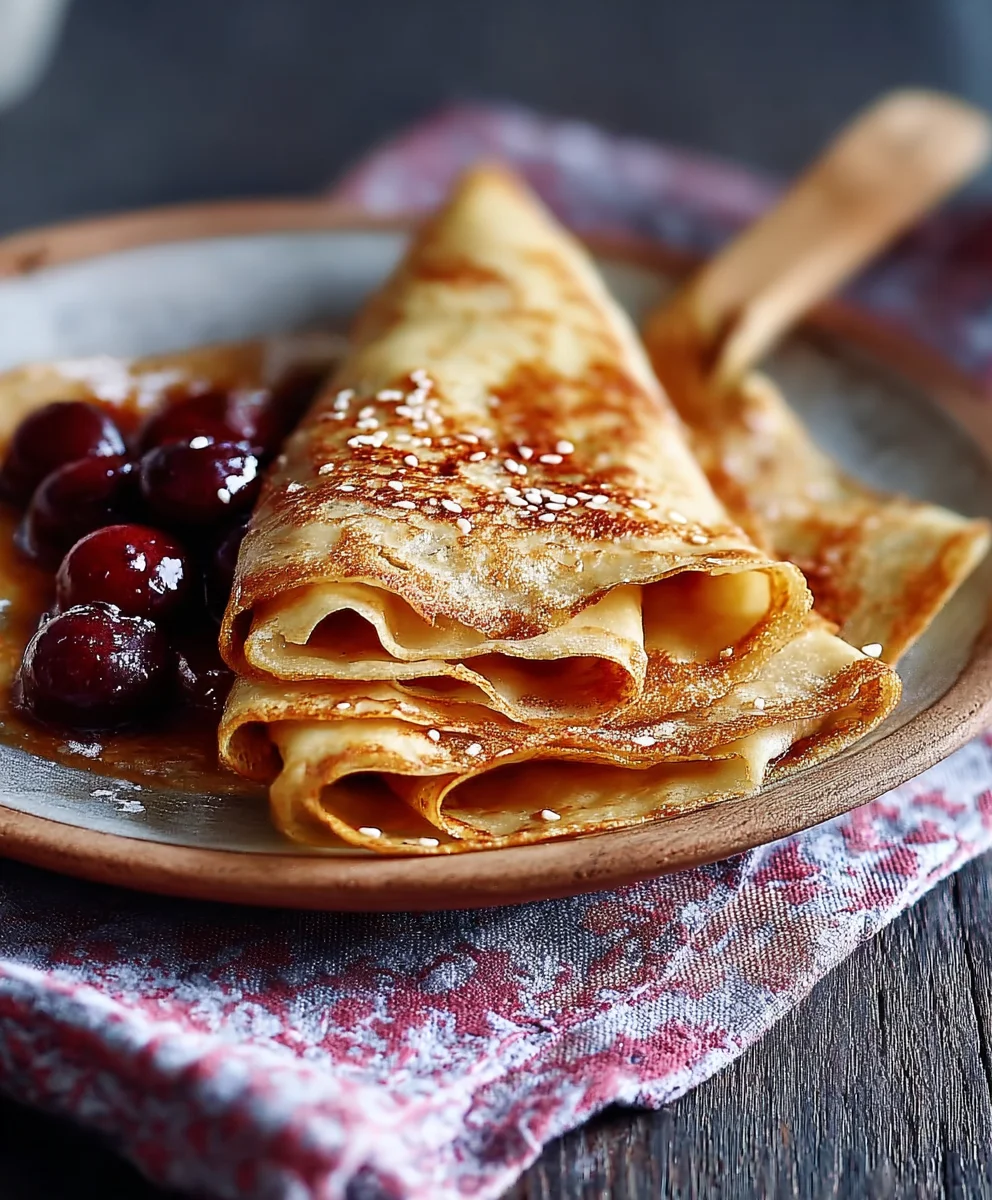 Zimtkirsch extracten Sesam Pfannkuchen
