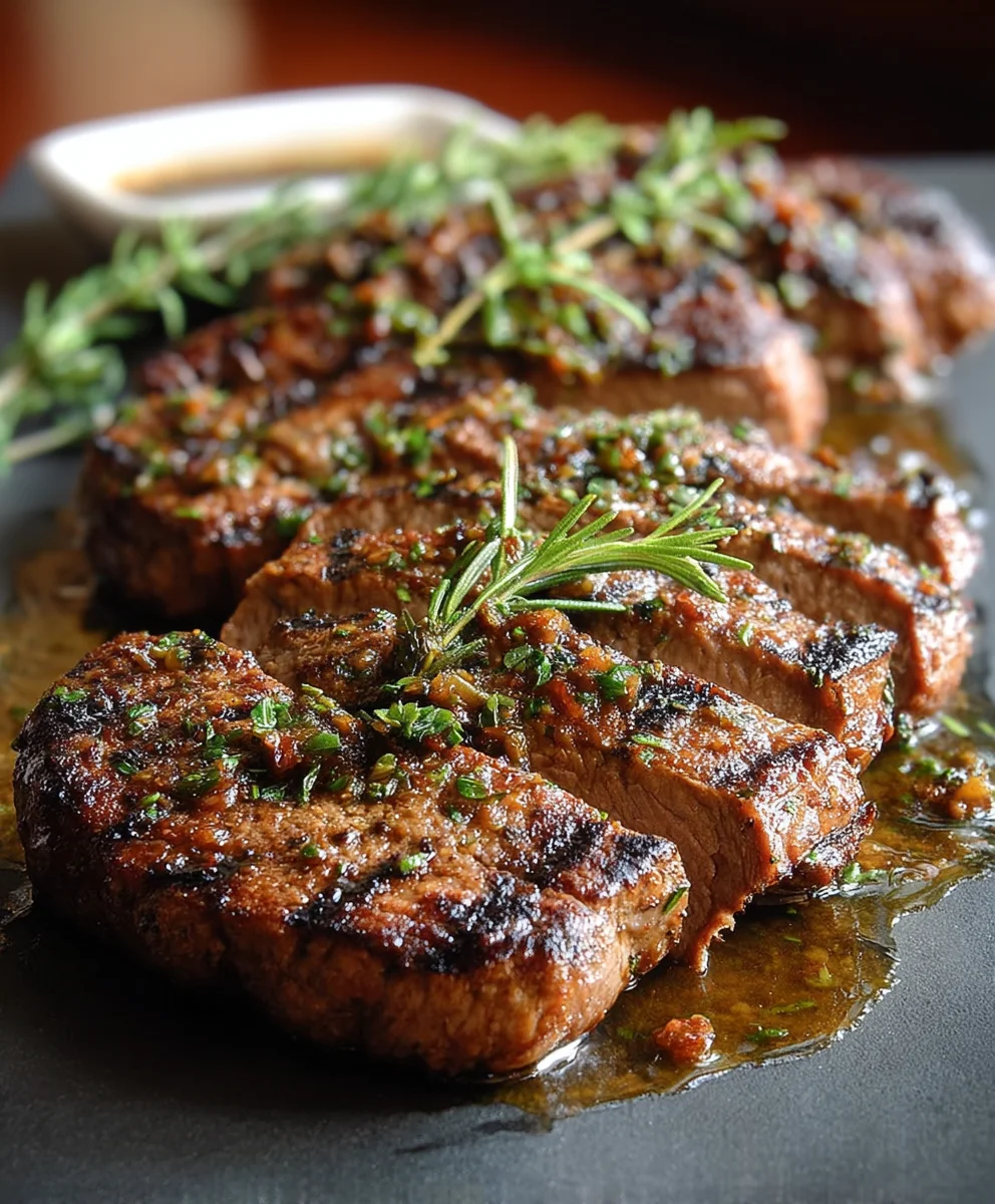 Grill-Hohrueckensteak mit exquisiter alkoholfreier Marsala-Note