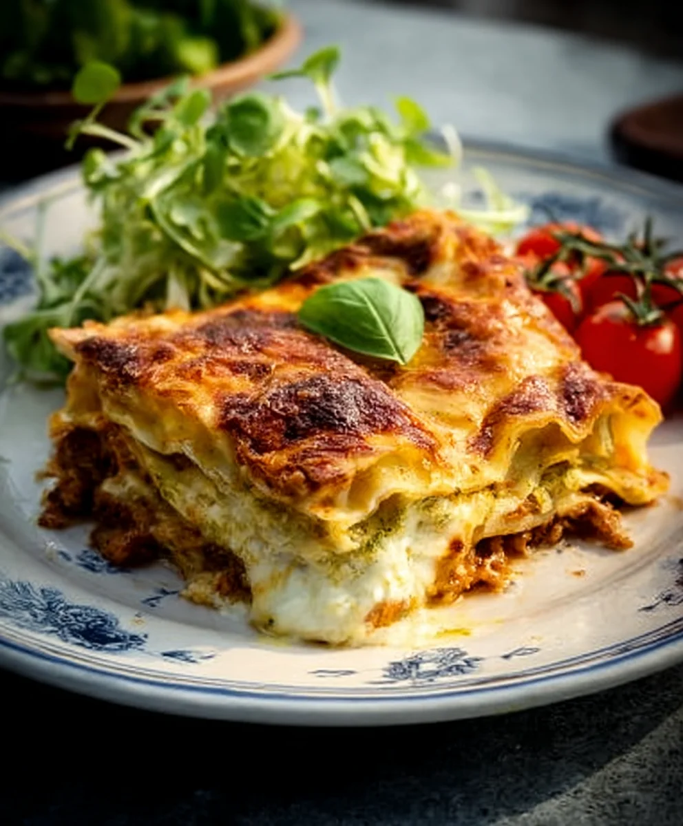 Pesto Lasagne Hackfleisch Basilikum