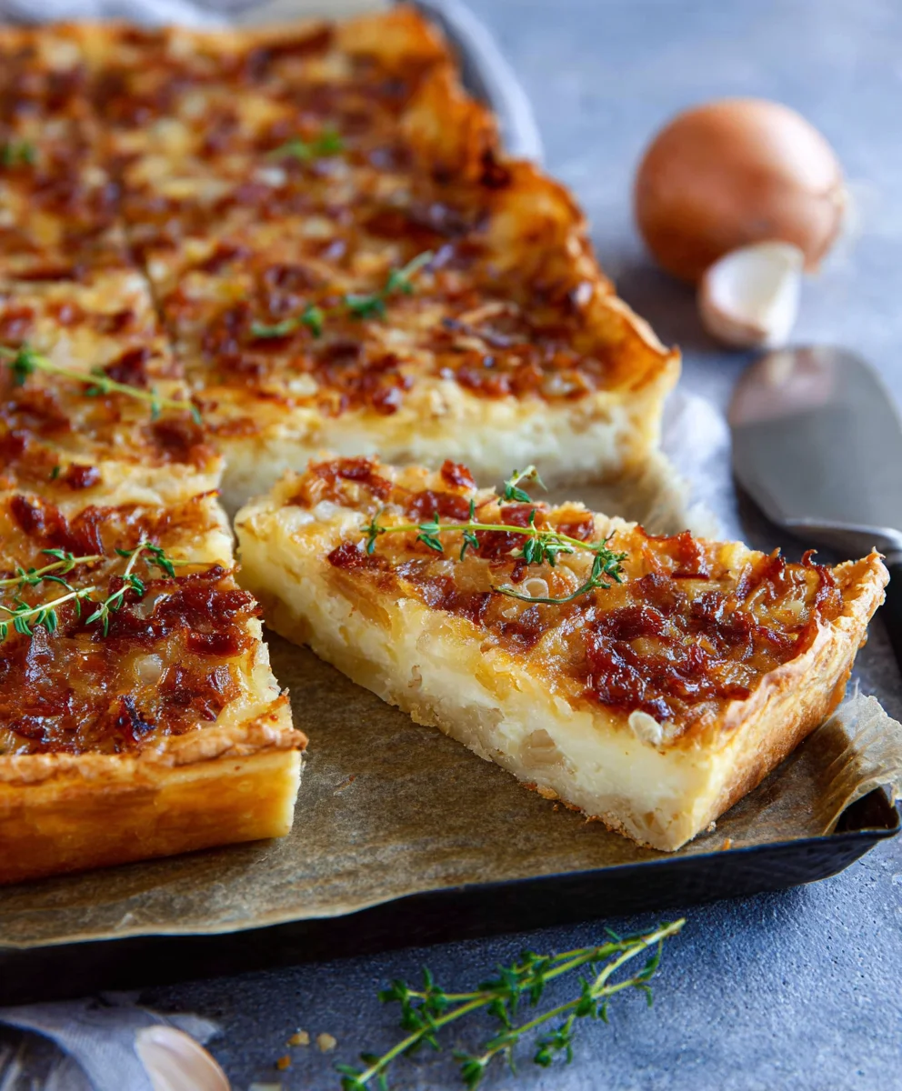 Omas Zwiebelkuchen vom Blech: Herzhaft & Saftig
