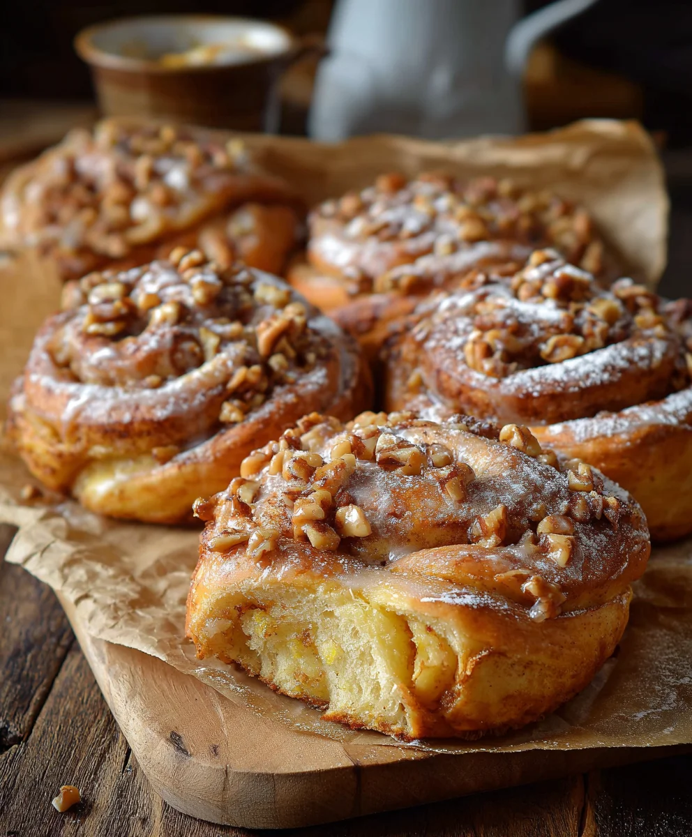 Zitrone Apfel Nuss Hefeschnecken: Saftig & Frisch!