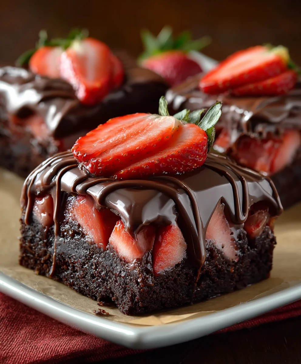 Schoko-Erdbeer-Brownies: Einfaches Rezept