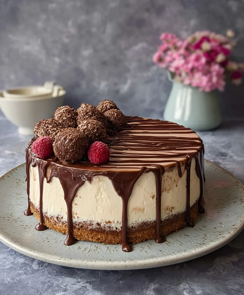 Alkoholfreie Bier-Frischkäse-Torte mit Schoko-Drip