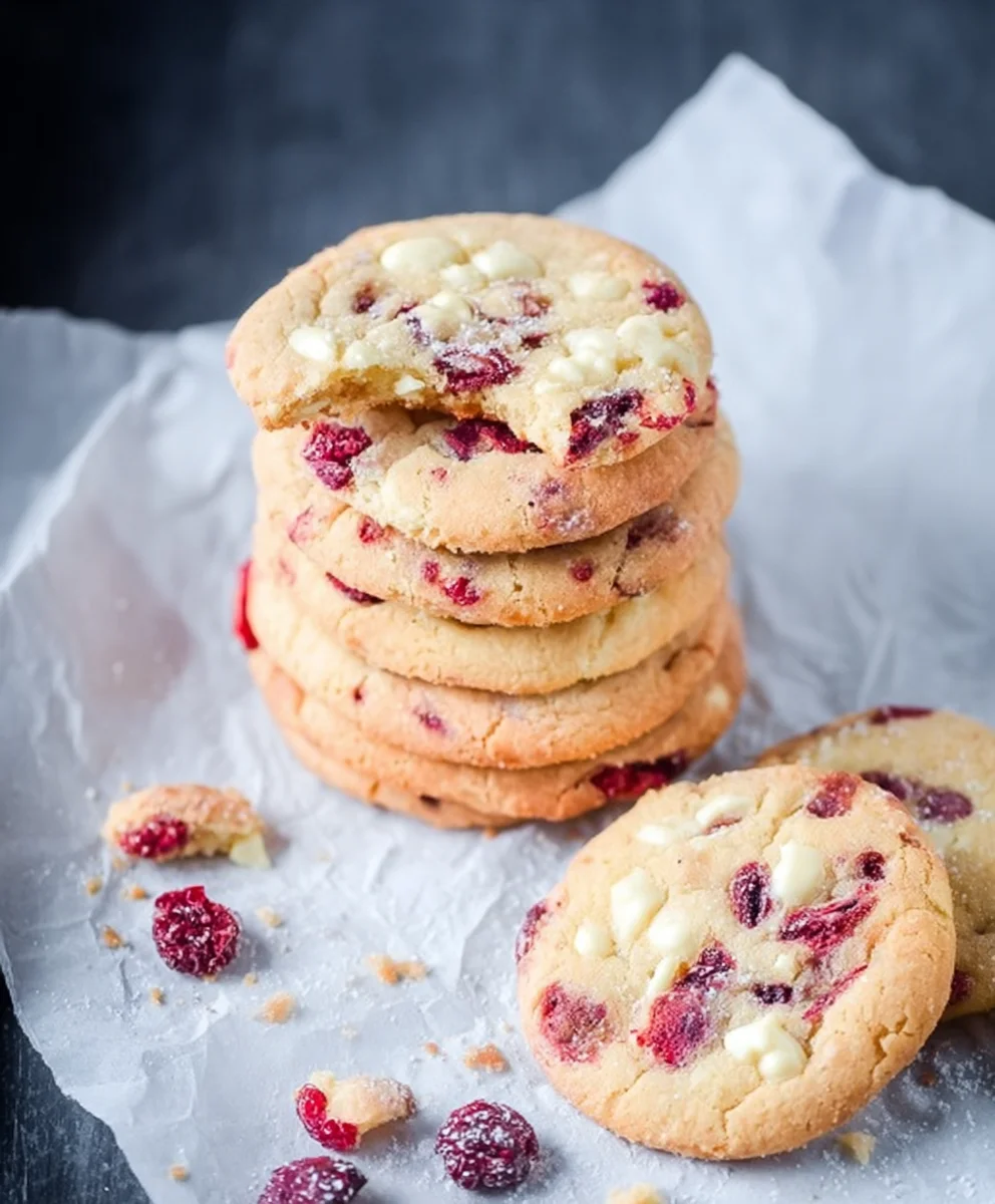 Beeren Cookies mit weißer Schokolade (ohne Alkohol)