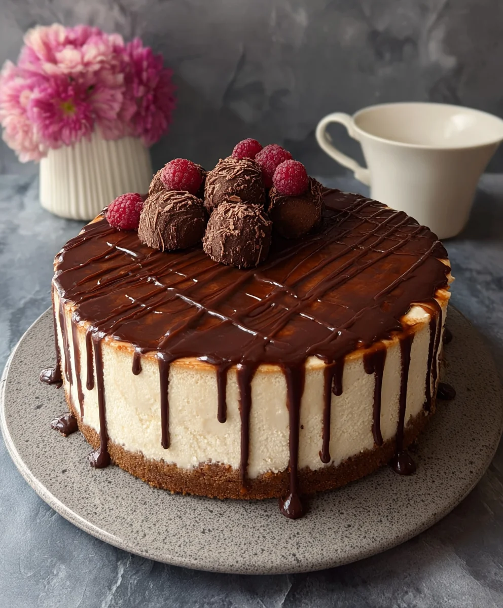 Alkoholfreie Bier-Frischkäse-Torte mit Schoko-Drip