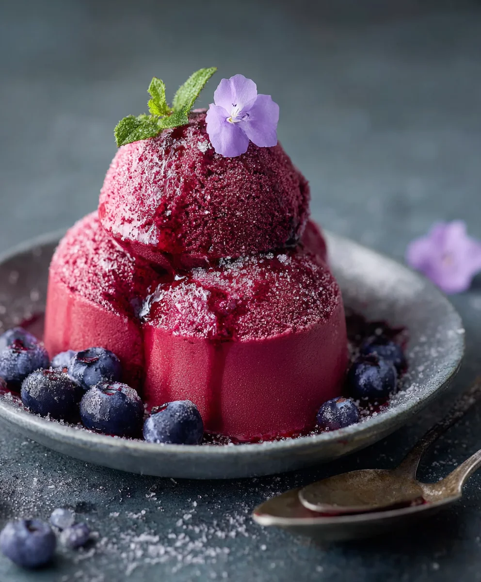 Cassis-Eis: Blütentraum mit Frucht!