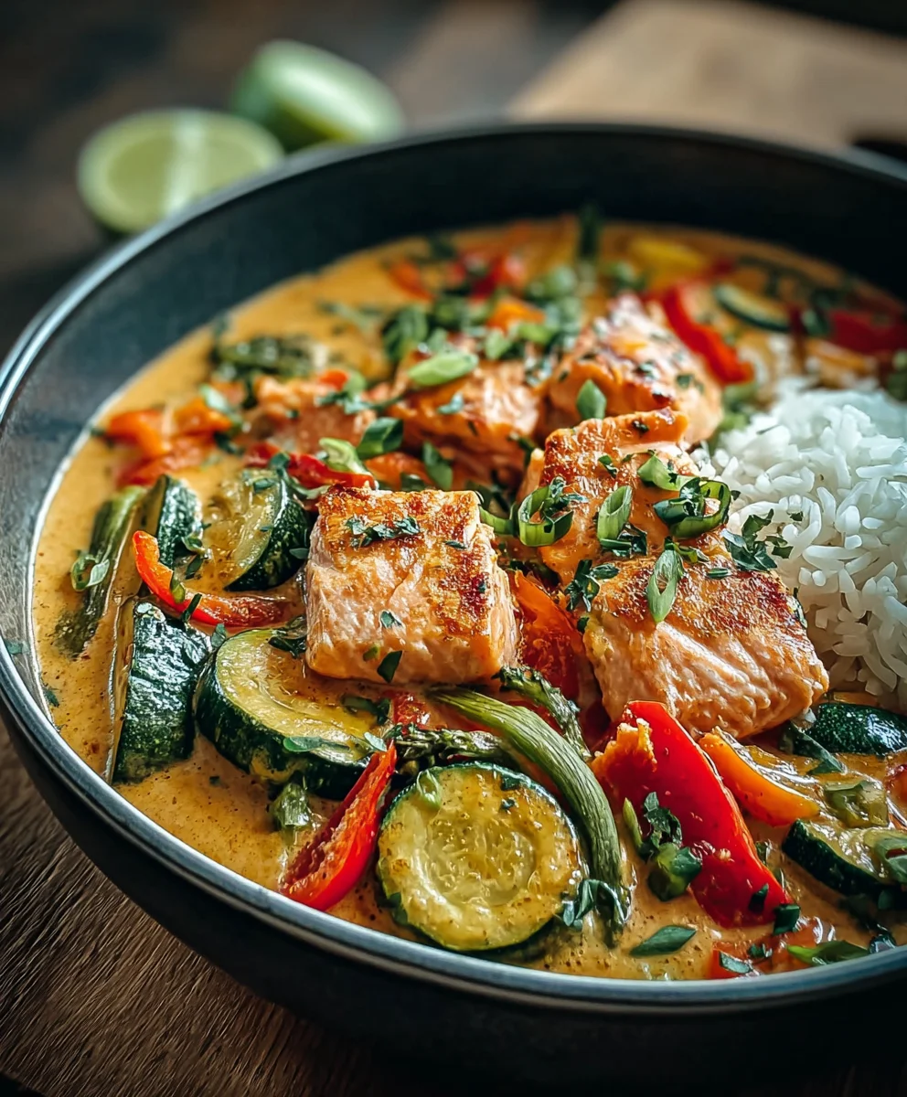 Cremige Kokos Lachs Gemüsepfanne: Schnell & Einfach!