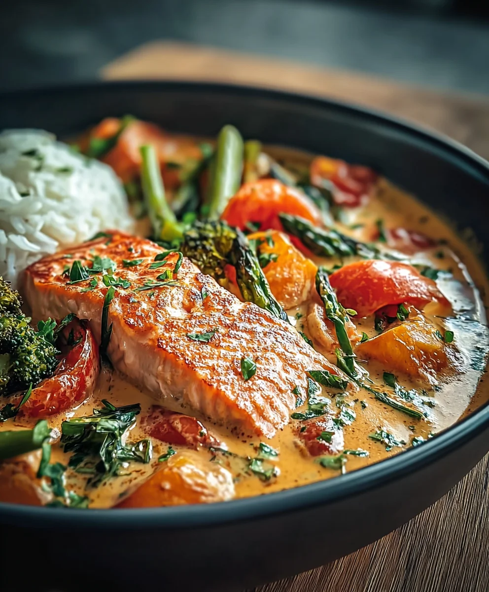 Cremige Kokos Lachs Gemüsepfanne: Schnell & Einfach!